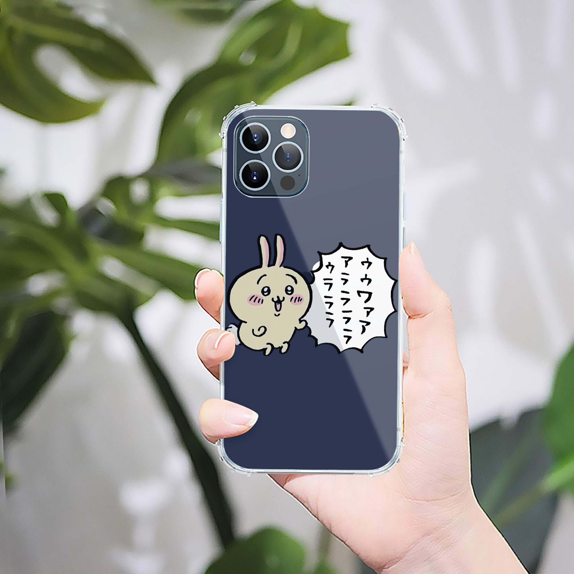 （画像用） ちいかわ うさぎ Chii-kawa usagi 【iPhone 12シリーズ対応】透明スマホケース（クリアソフトケース）